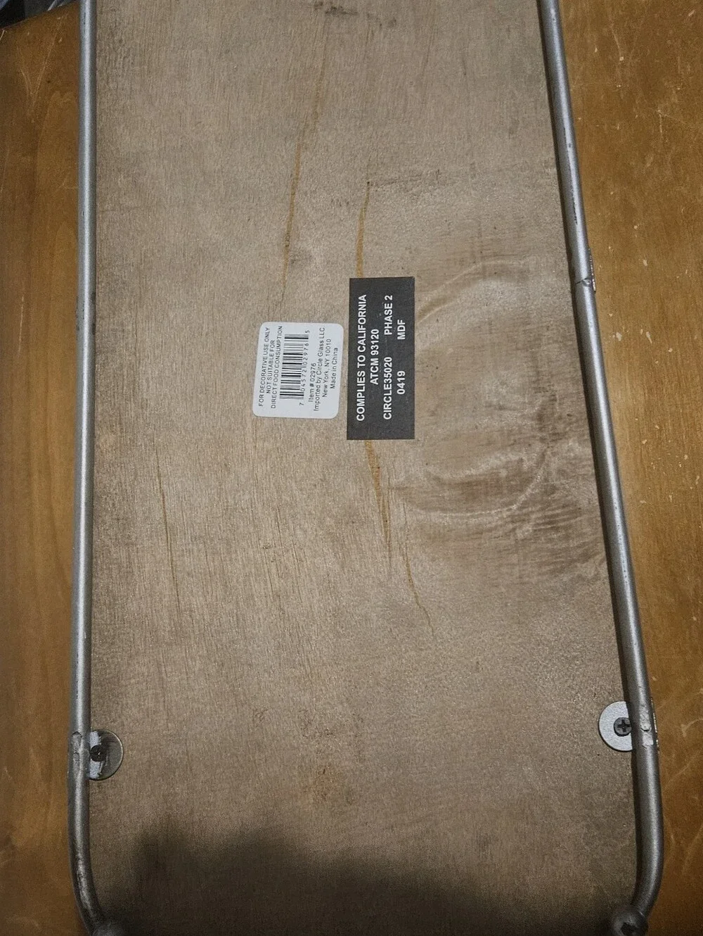 Cooperstown Wooden Serving Tray with Metal Frame